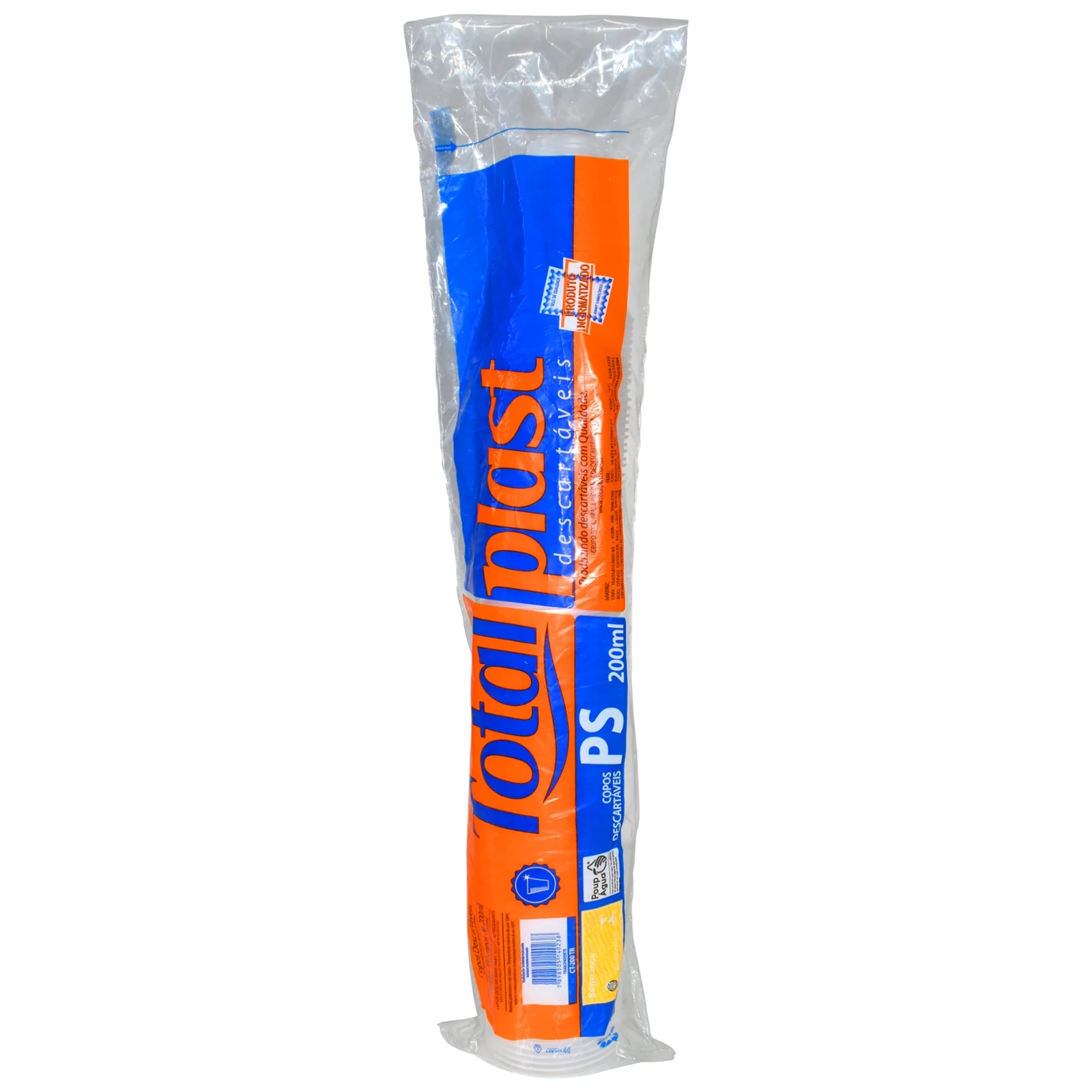 Copo Descartavel Plástico Branco Totalplast Pacote 200ml