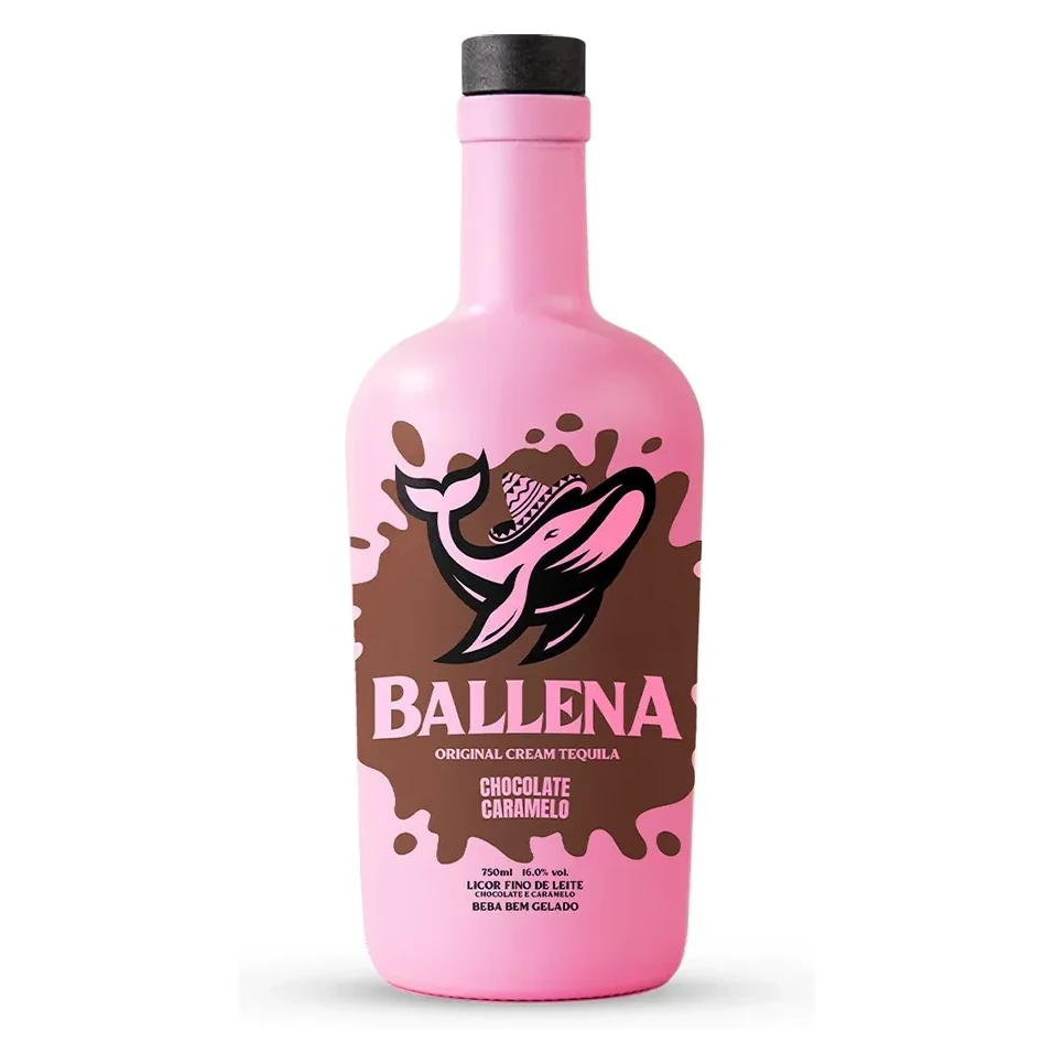 Licor Nacional Fino Leite com Tequila Chocolate Caramelo Ballena Garrafa 750ml