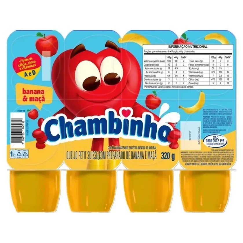 Iogurte Chambinho Banana & Maçã Nestle Bandeja 320g