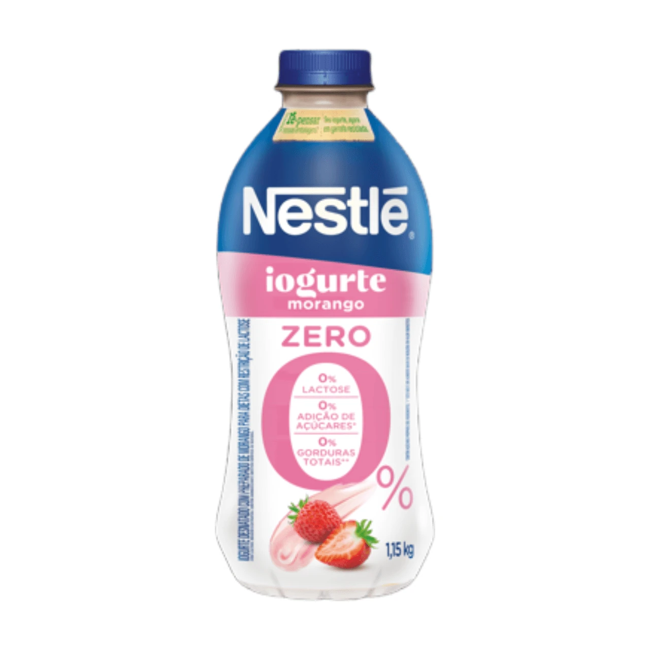 Iogurte Desnatado Triplo ZERO Morango Nestle Garrafa 1150g