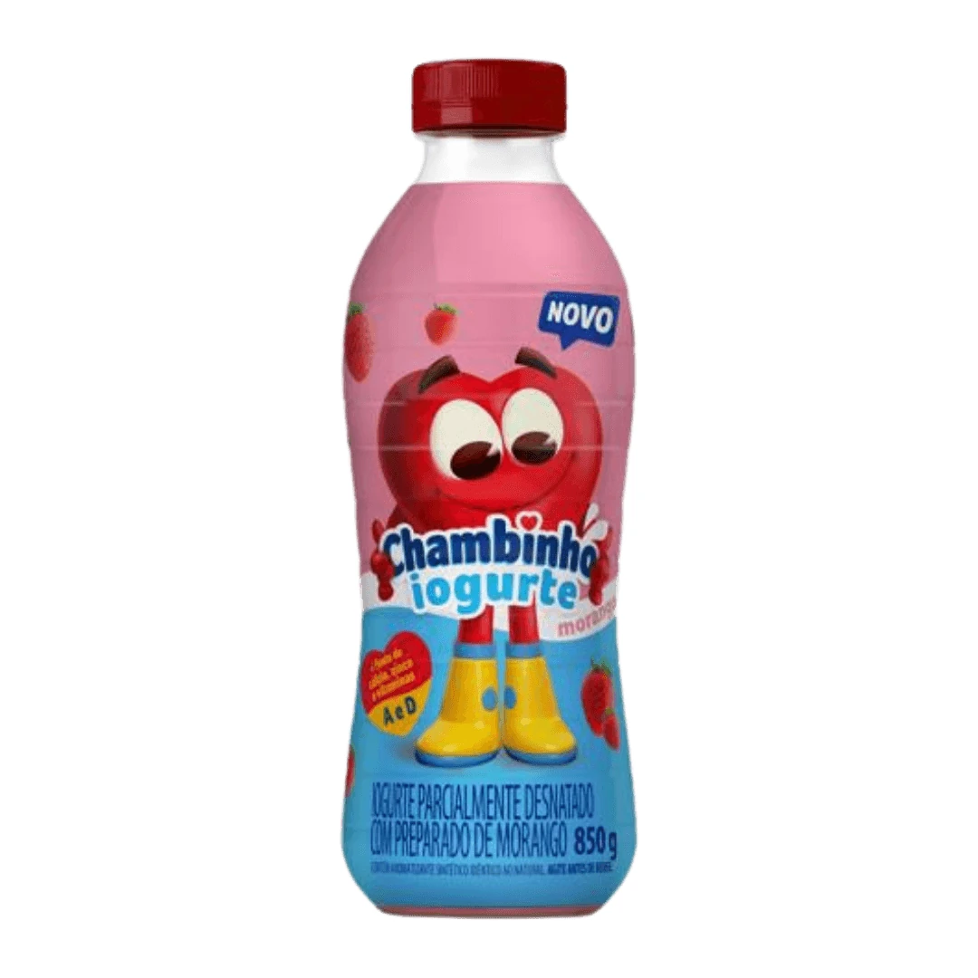 Iogurte Chambinho Morango Nestle Garrafa 850g