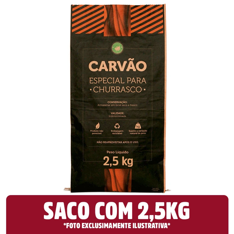 Carvao Vegetal Saco 2500g