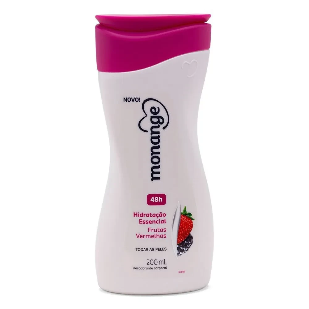 Hidratante Corporal Frutas Vermelhas Monange Frasco 200ml