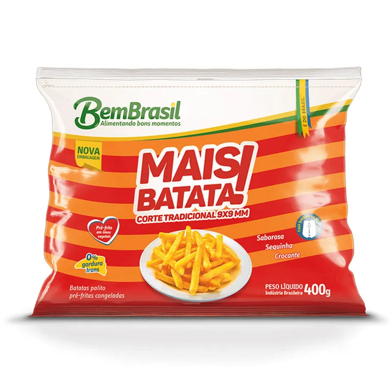 Batata Pre Cozida Congelado Palito 9mm Bem Brasil Pacote 400g