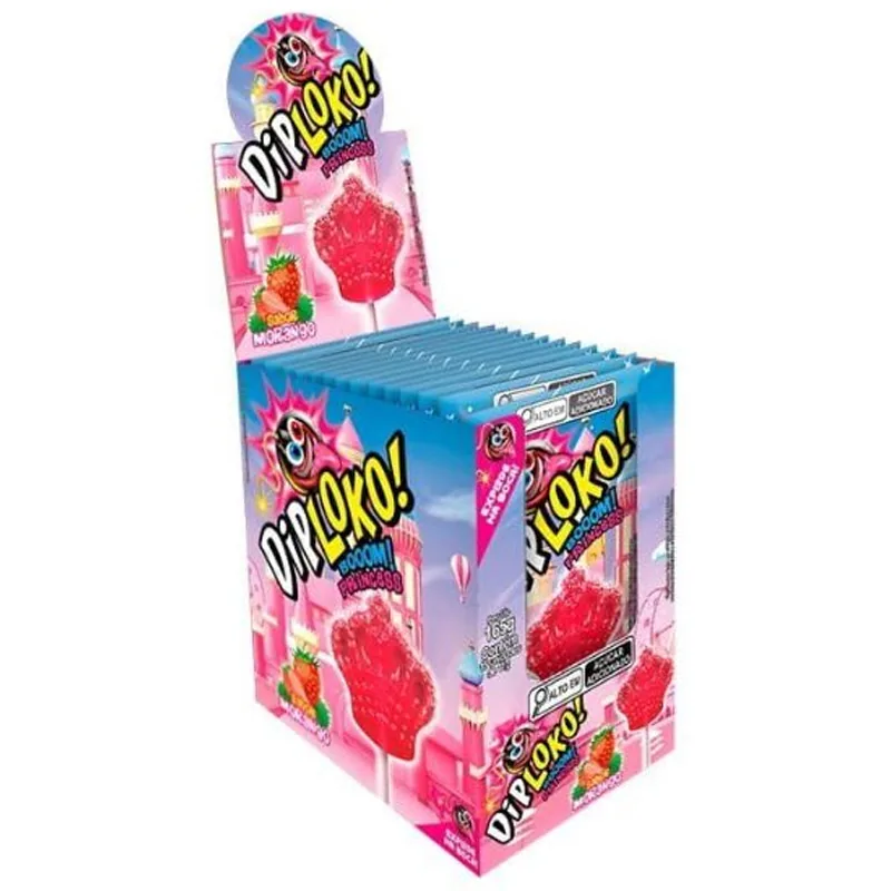 Pirulito Diploko Booom Morango Danilla 11g