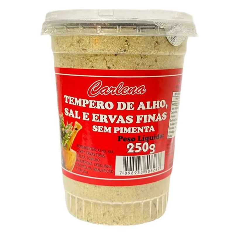 Tempero Alho Sal Ervas Finas sem Pimenta Carlena Pote 150g
