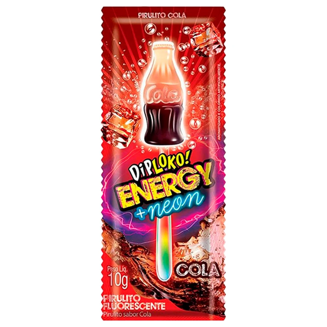 Pirulito Diploko Neon Energy Citrus Cola Danilla 10g