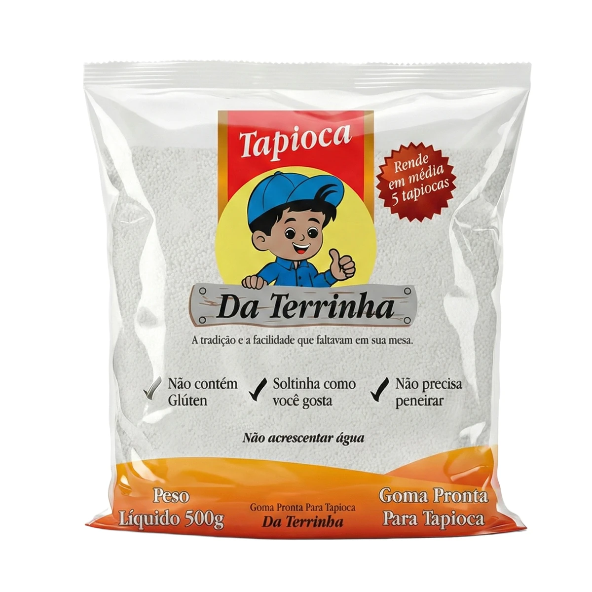 Goma Tapioca Pronta da Terrinha Pacote 500g