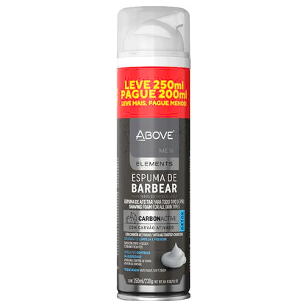Espuma Barbear Suavizante Refrescante Carvao Ativo Above Tubo 250ml