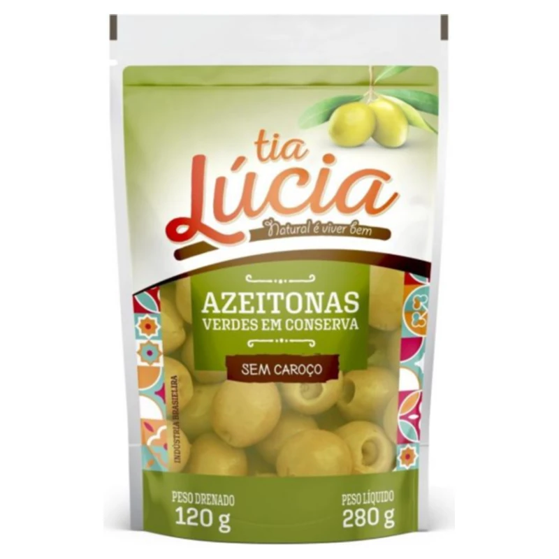 Azeitona Verde sem Caroco Tia Lucia Sachet 120g
