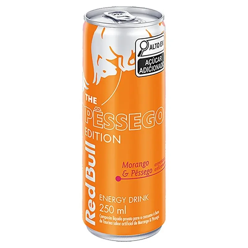Bebida Energética Summer Edition Morango E Pêssego Red Bull Lata 250ml